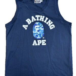 Vintage 90s A Bathing Ape Blue White Camo College Tank Top Mens M BAPE 1993